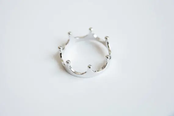Rings Small Open Silver Golden Copper Imperial Crown Ring Jewelry 3