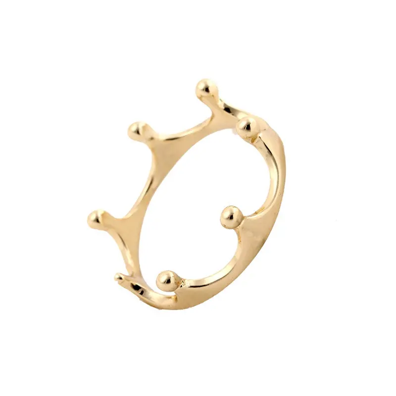 Rings Small Open Silver Golden Copper Imperial Princess Crown Ring Jewelry 2