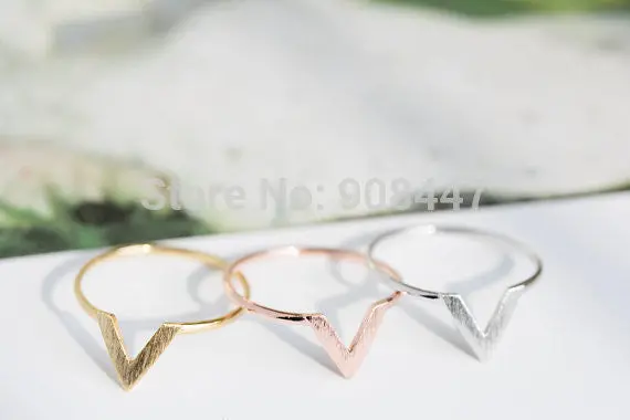 Rinsg Wire Chevron Knuckle Rings V Shape Midi Ring 1