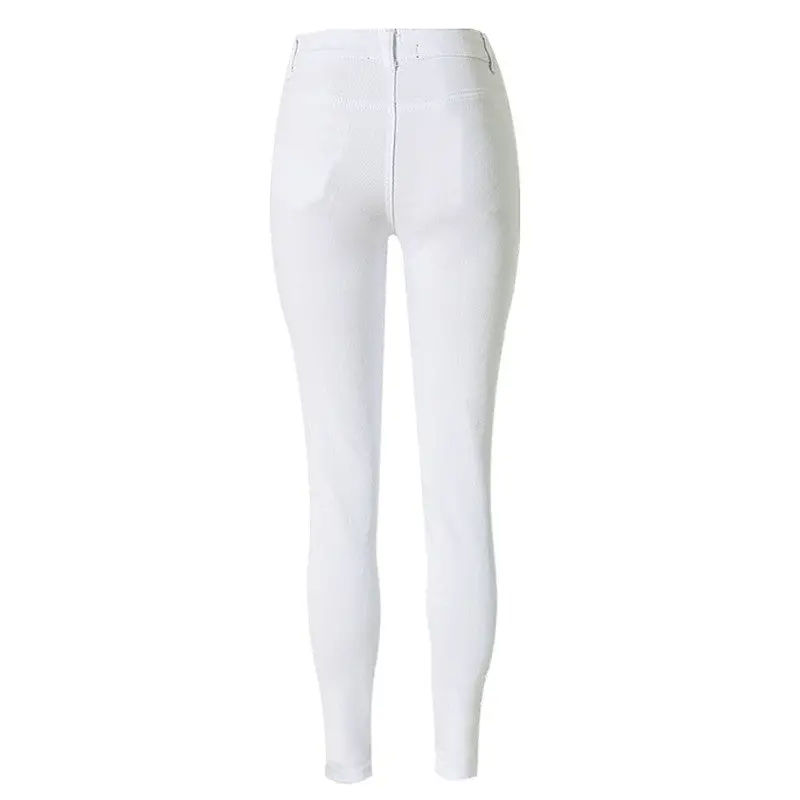 Ripped Jeans High Waist Skinny Jeans Stretchy Destroyed Women Pants Trousers Sexy Hole Jeans Woman White Pencil Jean 8
