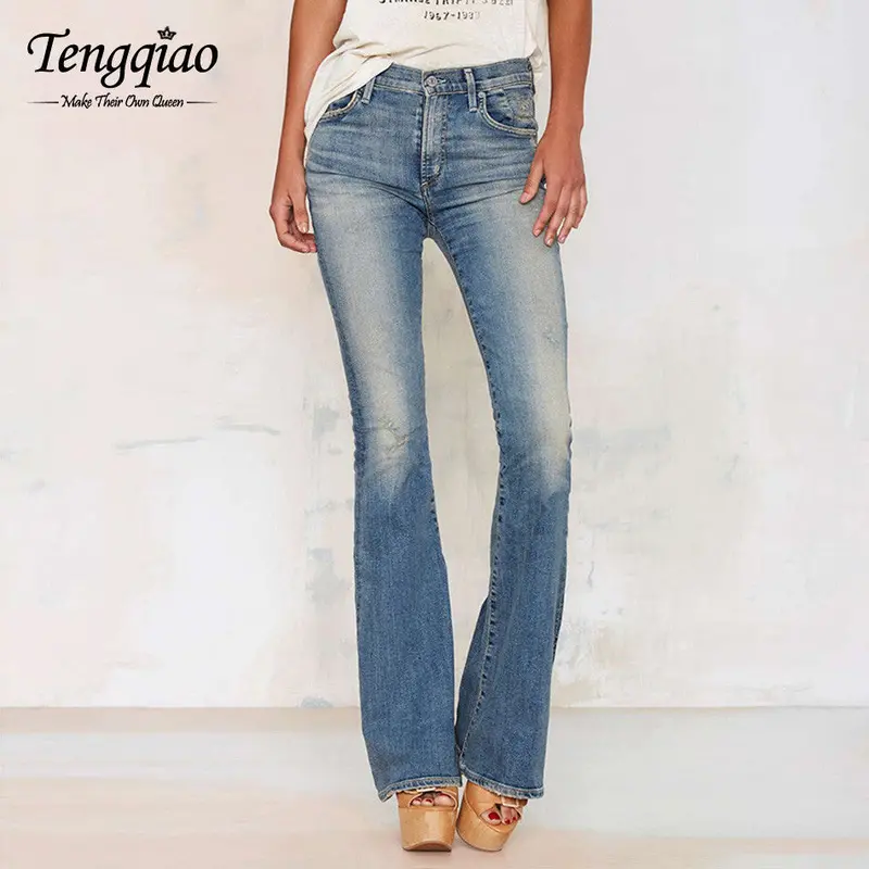 Rippes Flare Pants Skinny Jeans For High Waist Blue Vintage Boyfriend High Waisted Jeans Skinny 2