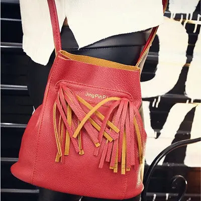 Rivet Women Handbag Women Messenger Bag Large Capacity Women Tote Shoulder Ladies Tassel Bag Bolsos Mujer 5