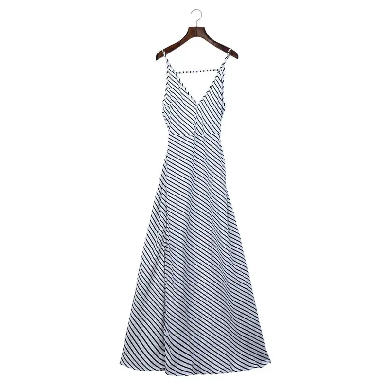 Robe Dress Sale Women Sleeveless Striped Long Maxi Dress Beach Sundress Party Dresses Feida 3