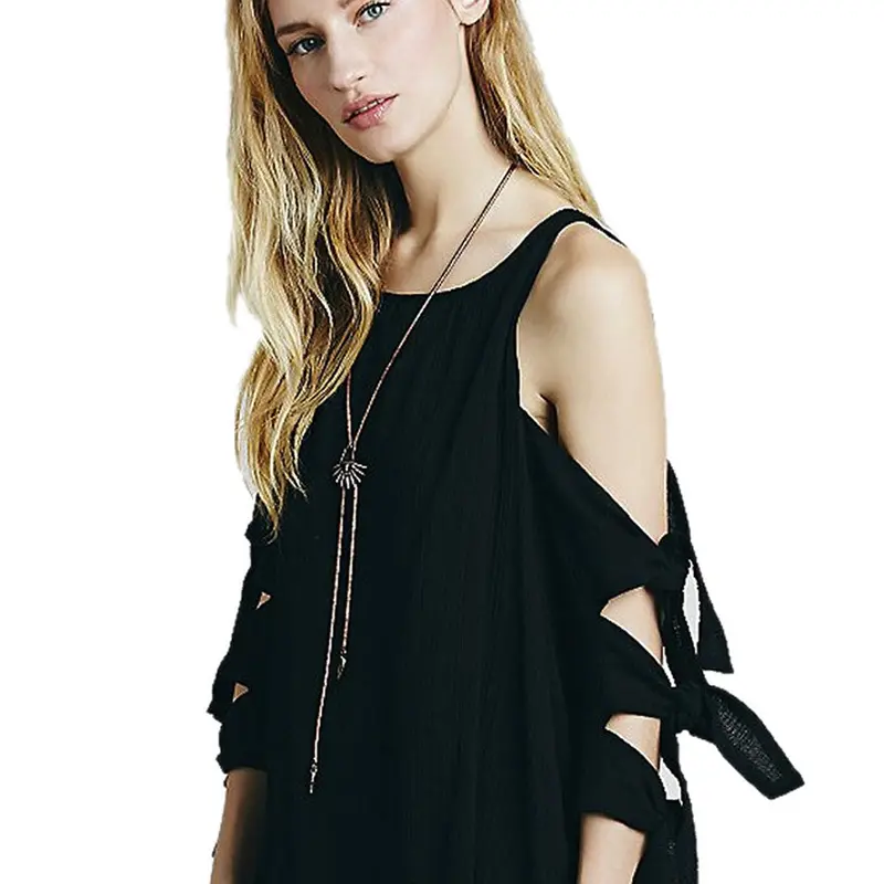 Robe Women Sexy Strapless Halter Strap Loose Short Casual Dress Sale Feida 1
