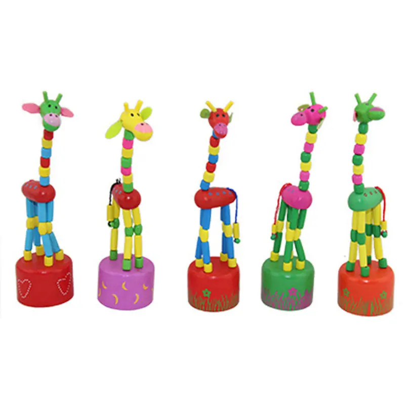 Rocking Giraffe Toy Kids Dancing Sting Wire Control Animal Toys Baby Educational Wooden Toys Blocks Rom Color 1