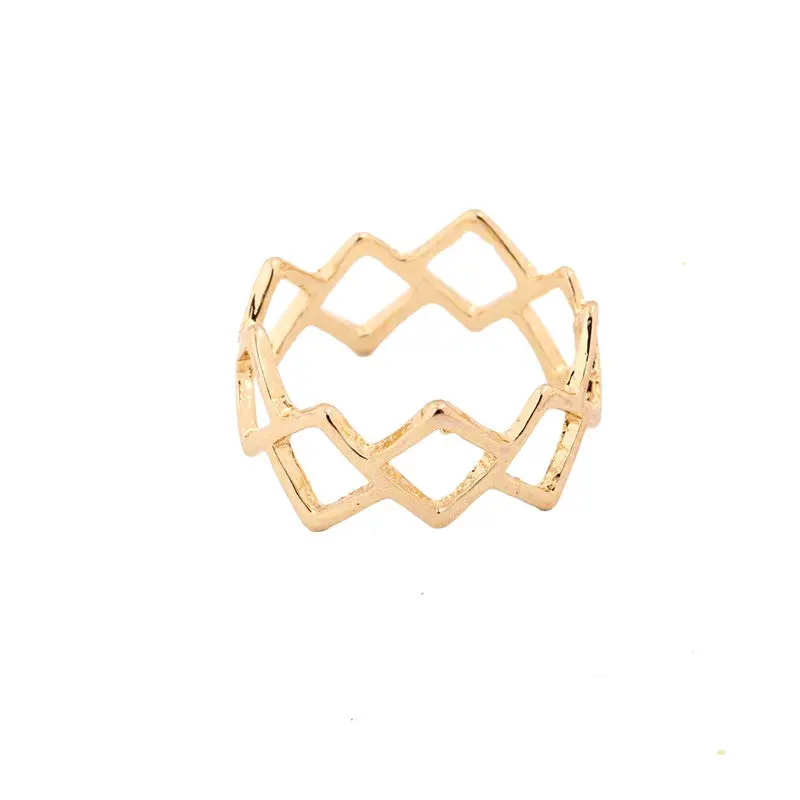 Rolling Square Ring Stretch Square Link Rings Girl Gifts 1