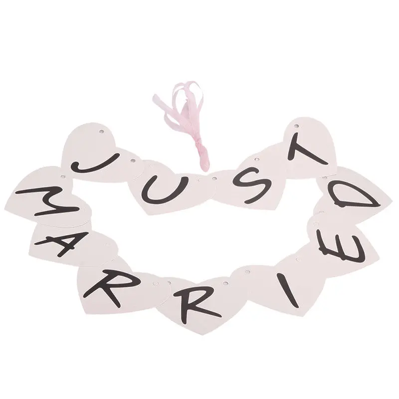 Romantic Just Married Garland Wedding Banner Car Bunting Western Venue Decoration 71304 1