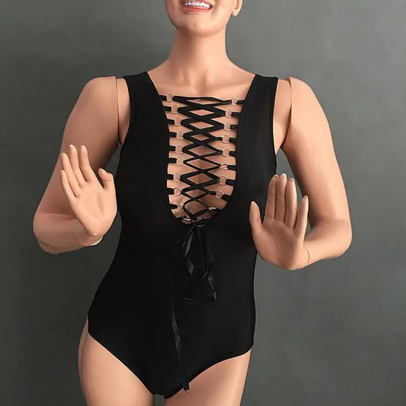 Rompers Jumpsuit Palysuit Rompers Bodycon Bandage Bodysuit Sexy Deep Vbodysuit For The Women 3