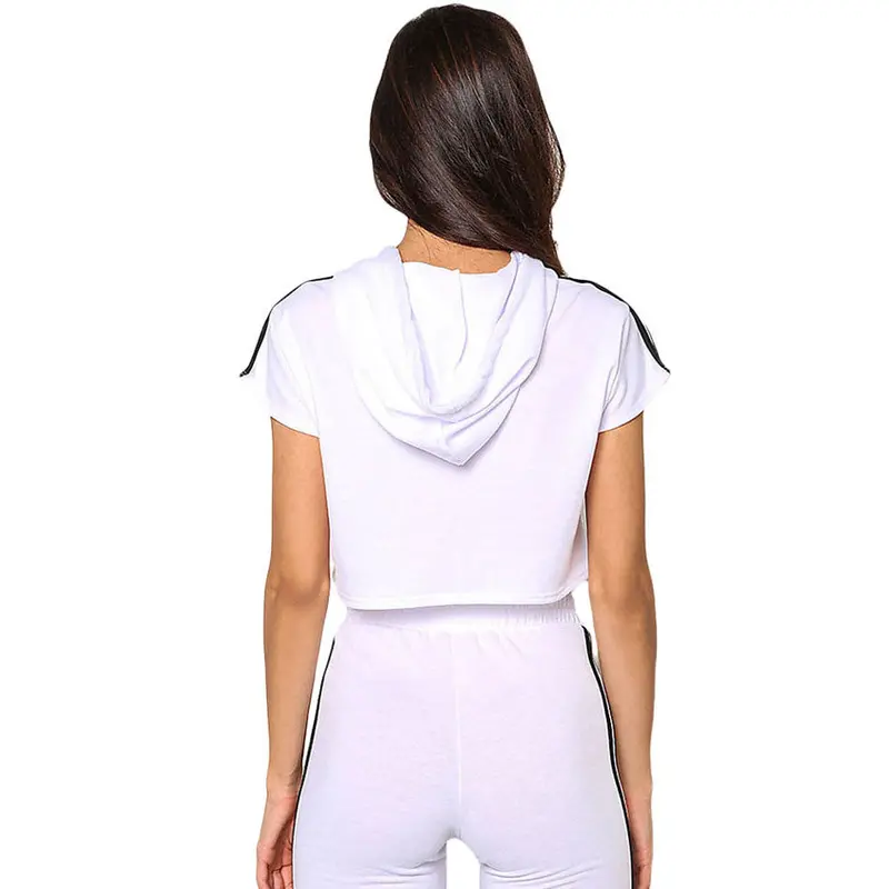 Rompers Slim Jumpsuit Long Pants With Hooded Elastic Waistband Two Piece Jumpsuit Slim White Jumpsuit For Wo 6