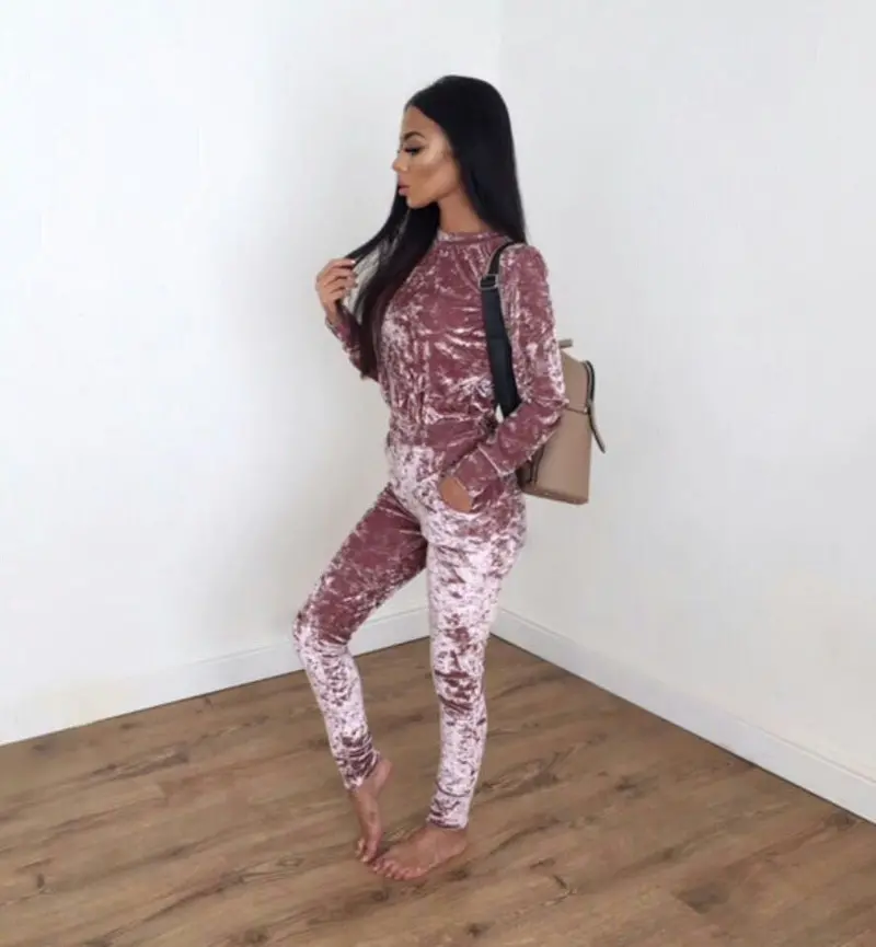 Rompers Womens Jumpsuit Slim Overalls Women Turtleneck Long Pants Velvet Jumpsuits Playsuits 9