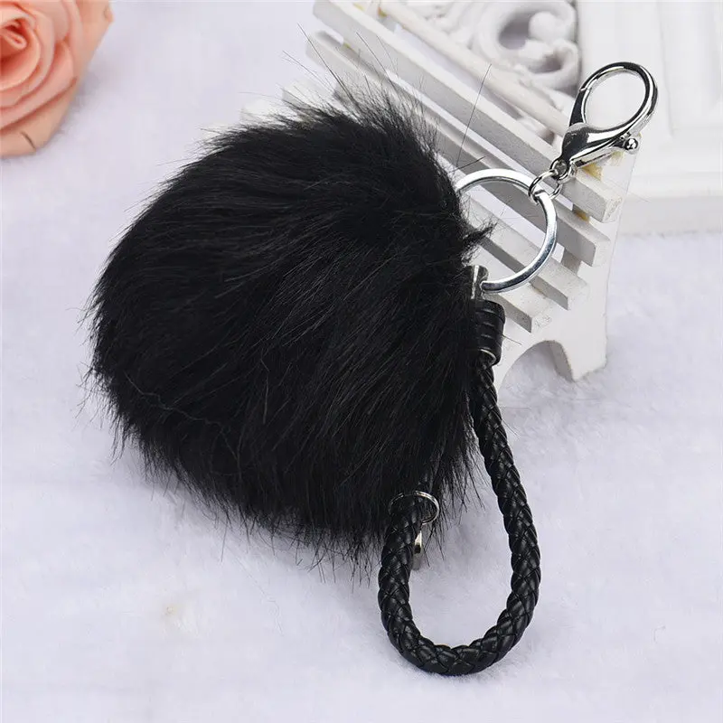 Rope Alloy Keyring Hanging Plush Ball Ornaments Pom Pom Keychain Cool Gifts For Women Ladies Girls Feida 1