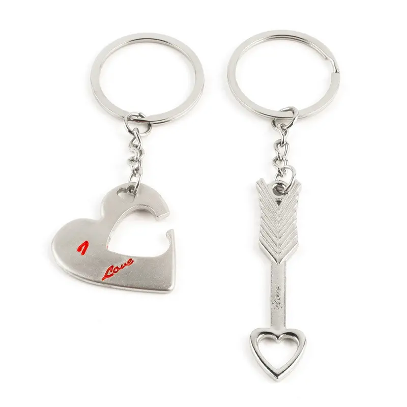 Rotic Heart Arrow Wedding Couple Keychain Love Heart Key Chain Keyfob 1
