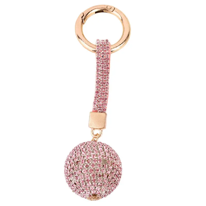 Round Ball Style Plated Shinning Keychain Key Ring Jewelry For Car Bag Mobile Phone 1