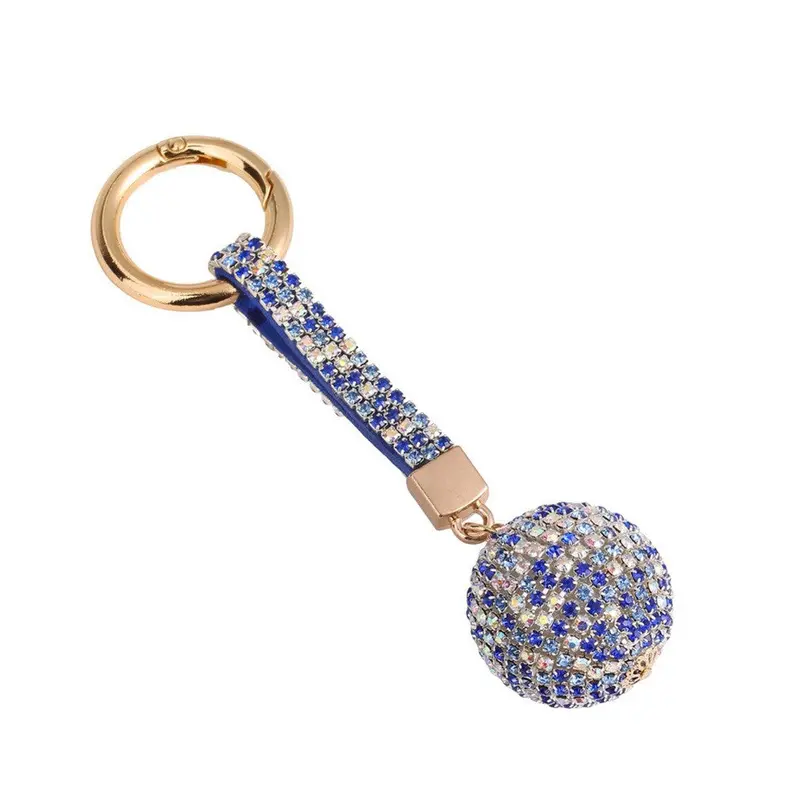 Round Ball Style Plated Shinning Keychain Key Ring Jewelry For Car Bag Mobile Phone 3