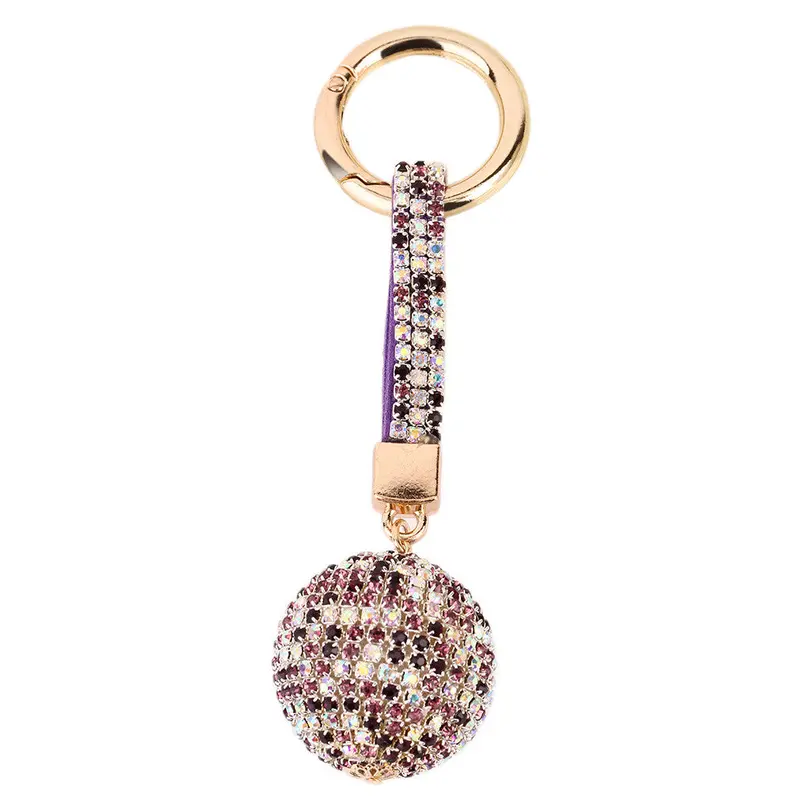 Round Ball Style Plated Shinning Keychain Key Ring Jewelry For Car Bag Mobile Phone 4