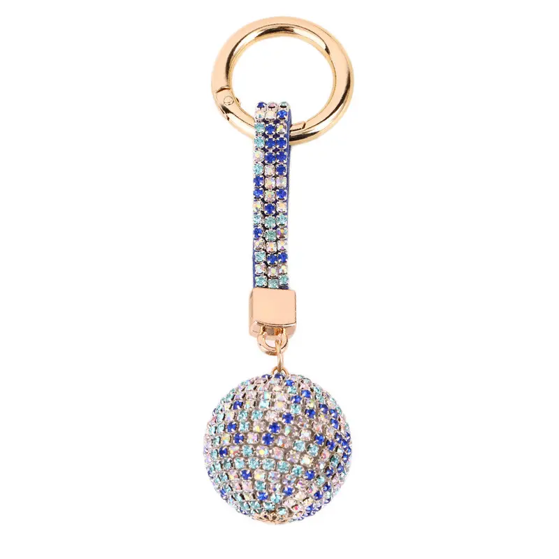 Round Ball Style Plated Shinning Keychain Key Ring Jewelry For Car Bag Mobile Phone 5
