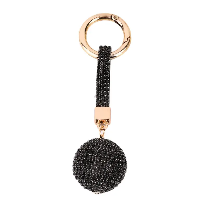 Round Ball Style Plated Shinning Keychain Key Ring Jewelry For Car Bag Mobile Phone 6