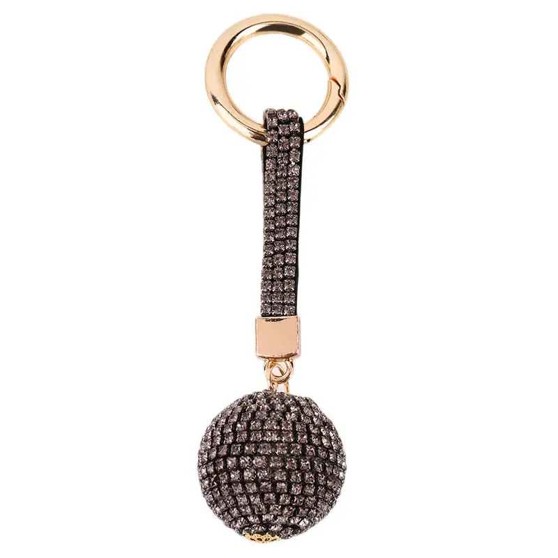 Round Ball Style Plated Shinning Keychain Key Ring Jewelry For Car Bag Mobile Phone 7