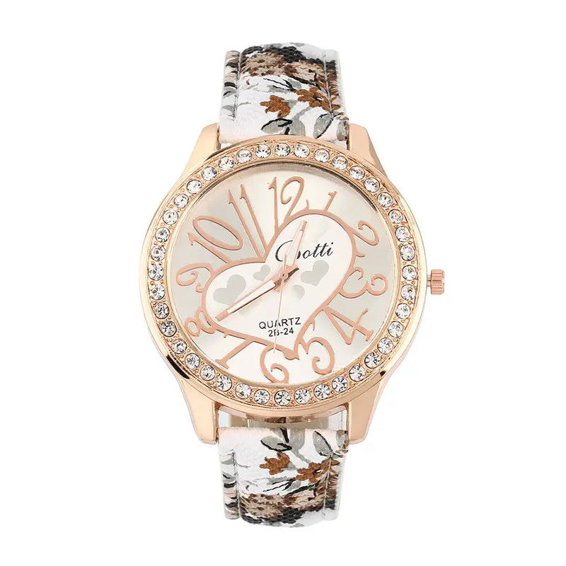 Round Colorfulcasual Quartz Watch Heart Shape Flower Style Beautiful Wrist Watch For Various Watch 1
