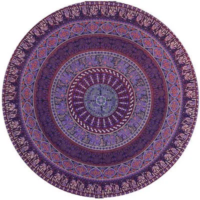 Round Hippie Tapestry Beach Mat Bikini Boho Women Scarf Luxury Neck Scarves Bohemian Mala Throw Stole Wrap Stole 1