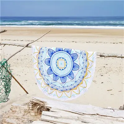 Round Hippie Tapestry Beach Throw Roundie Mat Bohemian Women Scarf Luxury Shawls Scarves Stoles Mala Wrap Scarf 5