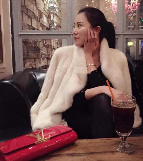 Ruffles Collar Irregular Hairy Shaggy Faux Mink Fur Coat Furry Warm Long Faux Fur Jacket Outwear Overcoat Pink White 8