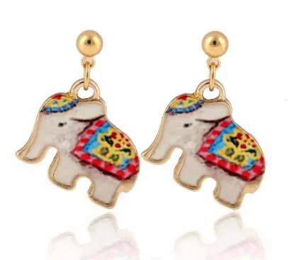 S 18K Gold Animal Elephant Earrings Lucky Earrings Oeh043 4