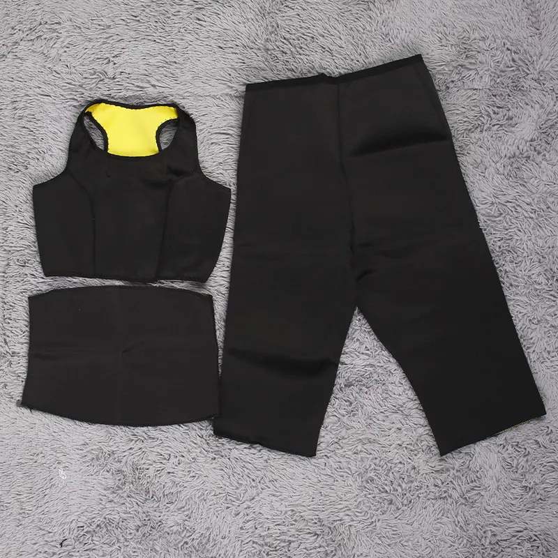 S 3Pcssetshaper Slimming Fitness Sportswear Waistbelt Pants Vest Three Pcs Body Shaper 1