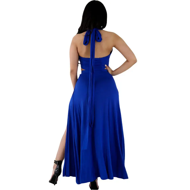 S Black Two Piece Party Dresses Long Bandage Dress Celebrity Dress Spaghetti Strap Long Maxi Dress 6