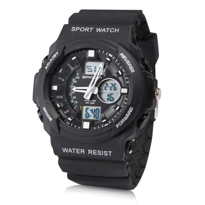 S Dual Display Anti Shock 241G Wrist Watch Waterproof Electronic Digital Outdoor Hiking Climbing Watch 1