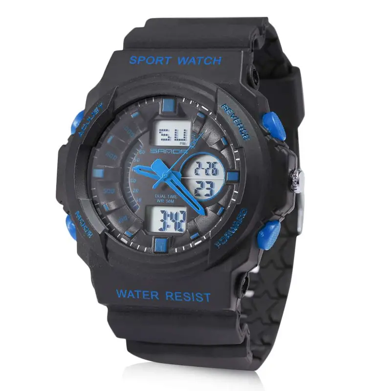 S Dual Display Anti Shock 241G Wrist Watch Waterproof Electronic Digital Outdoor Hiking Climbing Watch 2