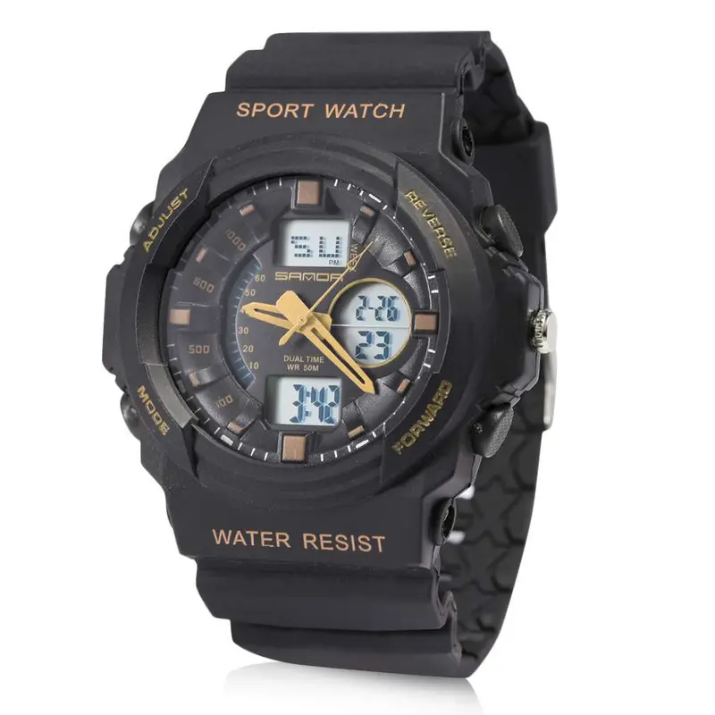 S Dual Display Anti Shock 241G Wrist Watch Waterproof Electronic Digital Outdoor Hiking Climbing Watch 3