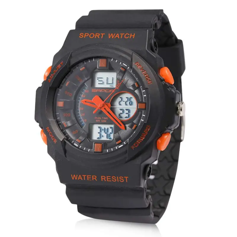 S Dual Display Anti Shock 241G Wrist Watch Waterproof Electronic Digital Outdoor Hiking Climbing Watch 4