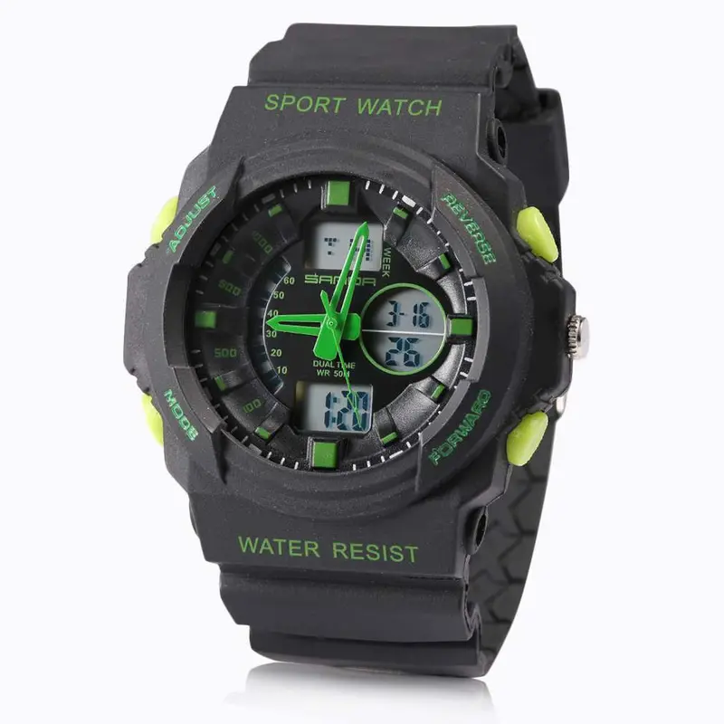 S Dual Display Anti Shock 241G Wrist Watch Waterproof Electronic Digital Outdoor Hiking Climbing Watch 5