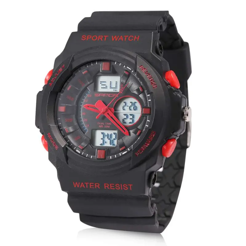 S Dual Display Anti Shock 241G Wrist Watch Waterproof Electronic Digital Outdoor Hiking Climbing Watch 6