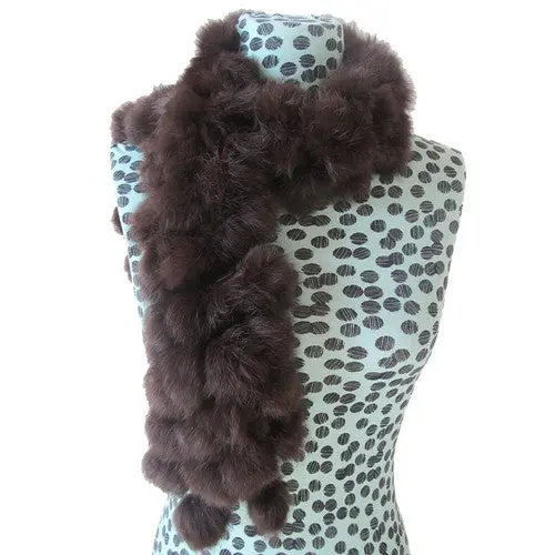 S Foulard Rabbit Fur Scarf Lady Casual Fur Women Scarves Fur Ball Velvet Scarf Luxury Scarf Women 3