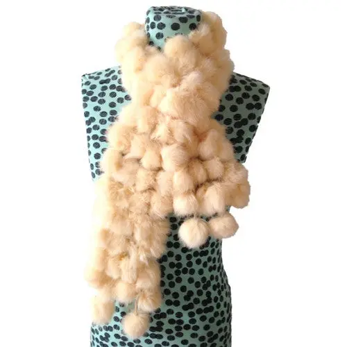 S Foulard Rabbit Fur Scarf Lady Casual Fur Women Scarves Fur Ball Velvet Scarf Luxury Scarf Women 6