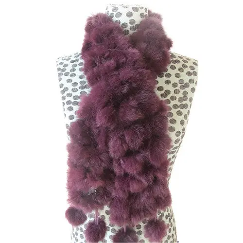 S Foulard Rabbit Fur Scarf Lady Casual Fur Women Scarves Fur Ball Velvet Scarf Luxury Scarf Women 8