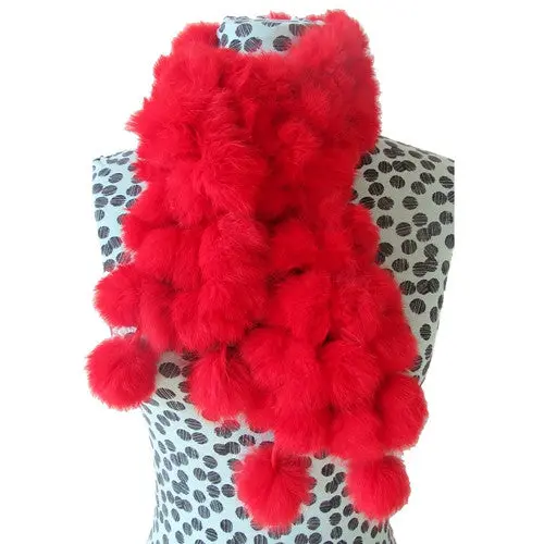 S Foulard Rabbit Fur Scarf Lady Casual Fur Women Scarves Fur Ball Velvet Scarf Luxury Scarf Women 9