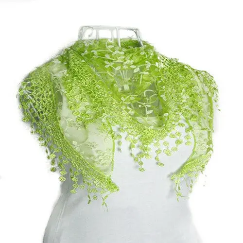 S Lace Sheer Floral Print Triangle Mantilla Scarf Shawl Amazing Collocation Bufandas 2