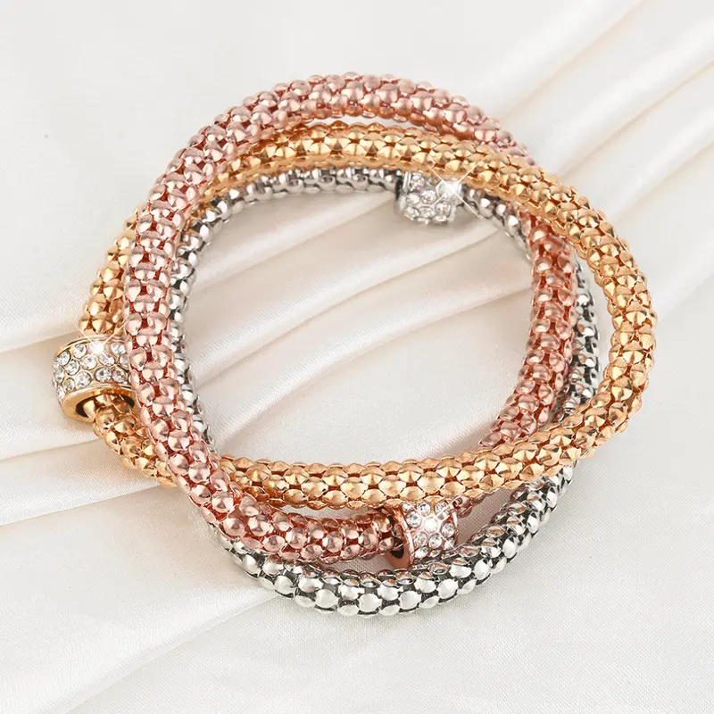 S Moderngirls Design Ball Elastic 3 Color Alloy Bracelet 3Pcssetbracele Jewelry 2
