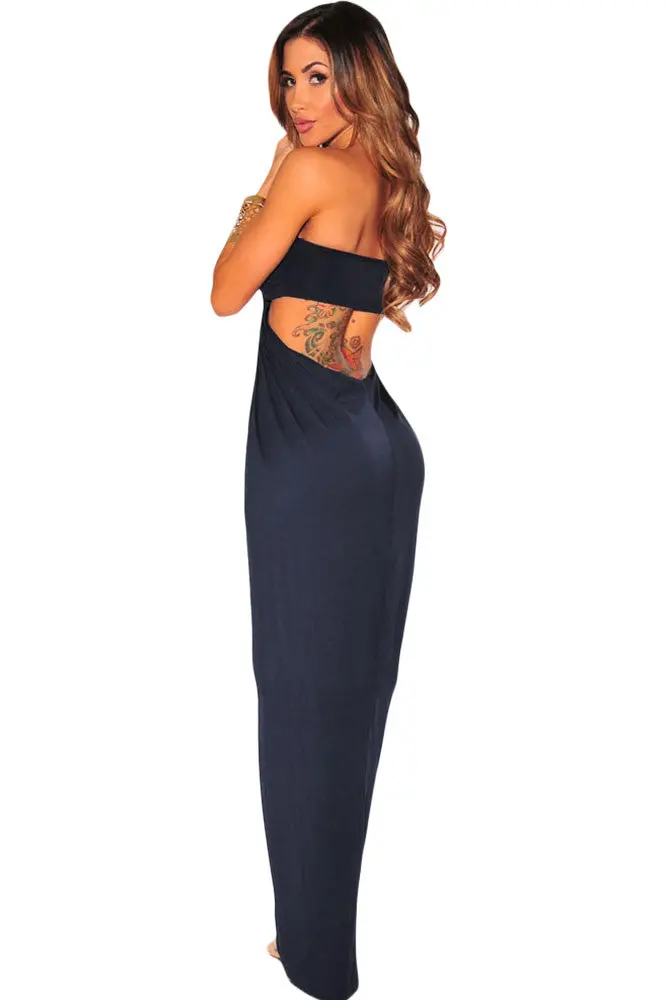 S Off Shoulder Casual Maxi Dress Elegant Long Dress For Party Nary Blue Cute Long Beach Tunic Dress 6