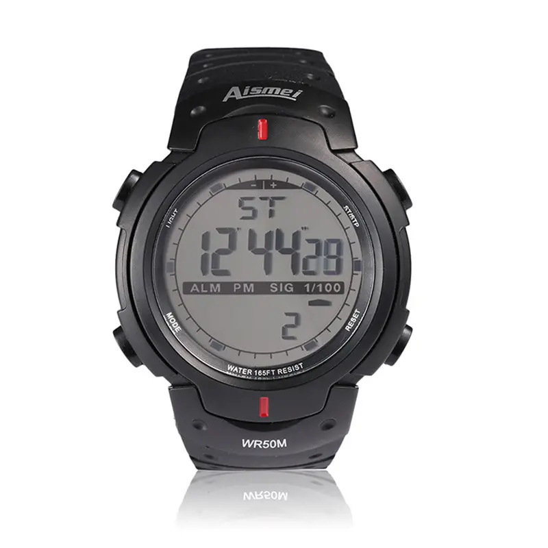 S Outdoor Sport Hiking Digital Watch Waterproof Night Light Digital Chronograph Rubber Strap Wrist Watch 1