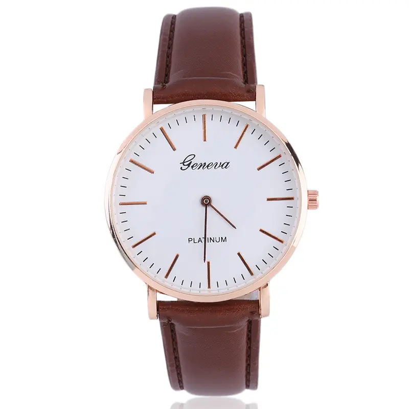 S Simple Andgentle Casual Luxury Leathersuper Thin Hour Quartz Wristwatch 2