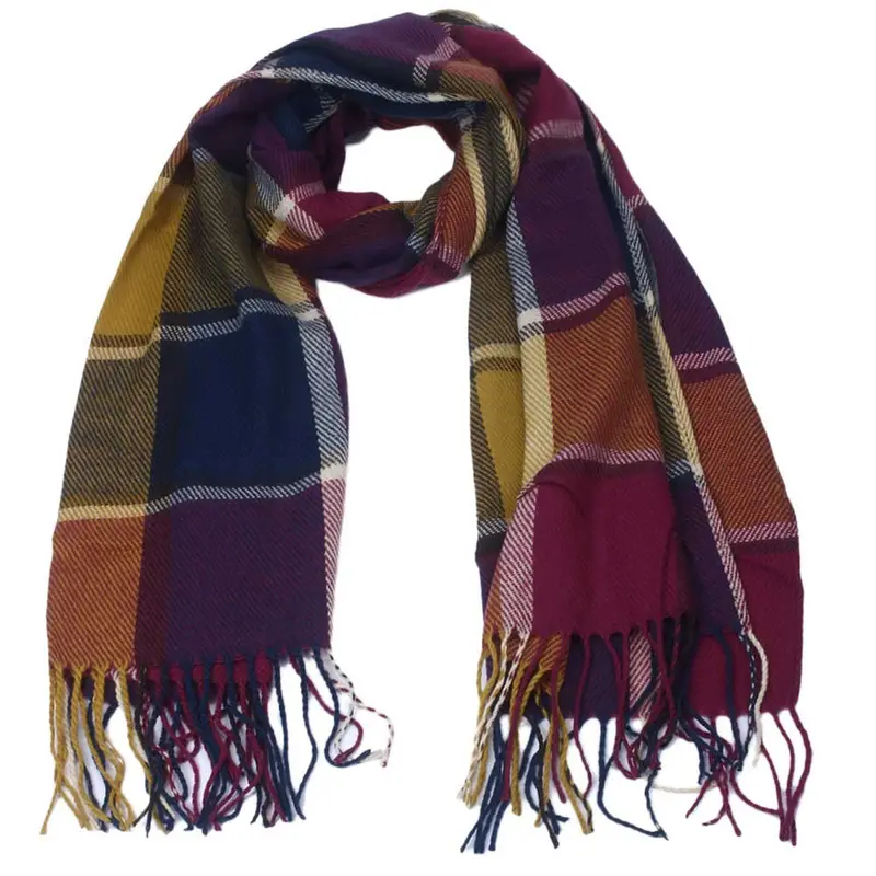 S Women Warm Plaids Pashmina Long Shawl Wrap Soft Scarves Echarpe Scarf Luxury 1
