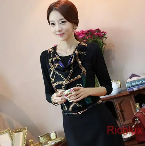 S Women's Chiffon Shirts Long Sleeve Basic Blouses For Ladies Tops Clothings White Black J1952 4