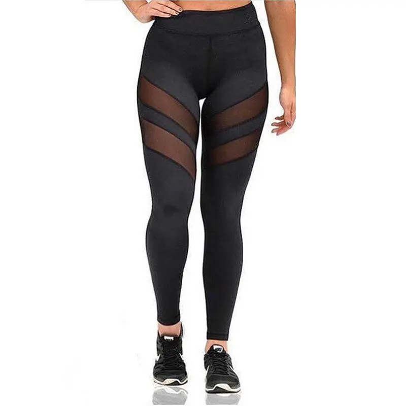 S-Xxl Sexy Mesh Patchwork Fitness Legging Stretch High Waist Leggings Women Black Skinny Sports Gym Legging 1