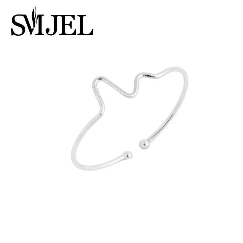 S925 Silver Heart Beat Cuff Bangle Silver Double Ball Jewelry Bangle Sysz004 1