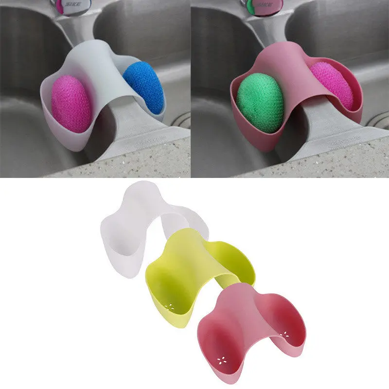 Saddle Style Double Kitchen Sponge Sink Caddy Holder Sink Rack Storage Organizer Soap Kitchen-Gadgets Dish 70971 1