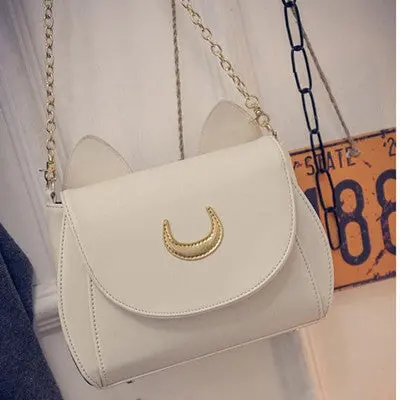 Sailor Moon Chain Bags Women Ladies Shoulder Bag Cat Designer Pu Leather Handbag Women Messenger Crossbody Small Bag 2
